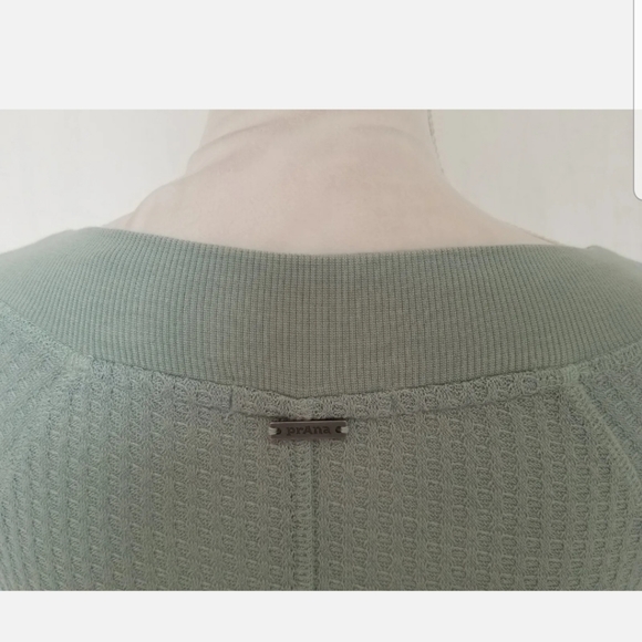 New Prana Frost Green Thermal Waffle Knit Sheeba Top Small - Picture 7 of 8